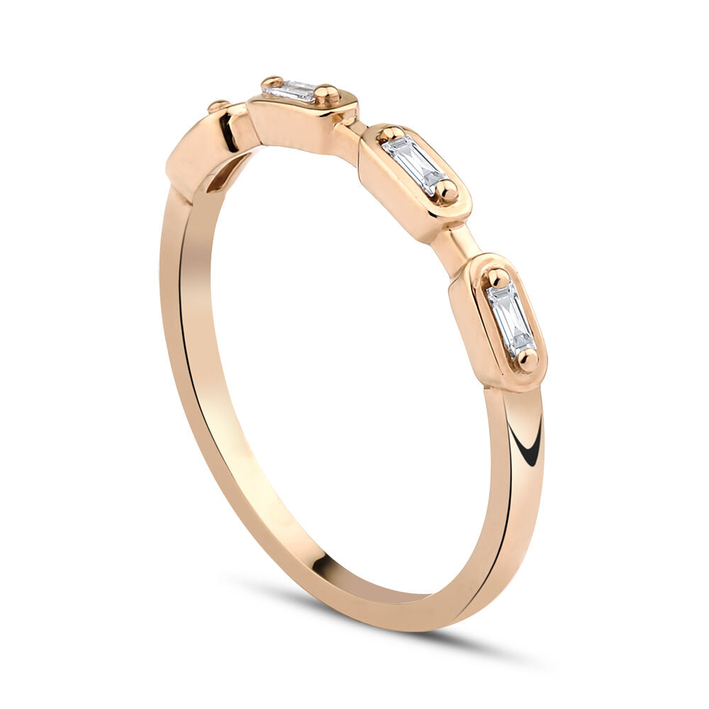 0.07 Karat Diamond Baguette Ring