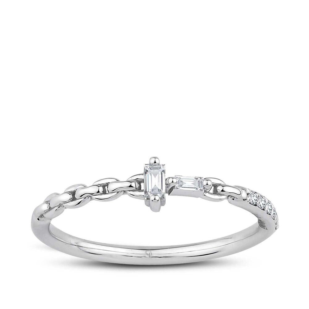 0.09 Karat Diamond Baguette Ring