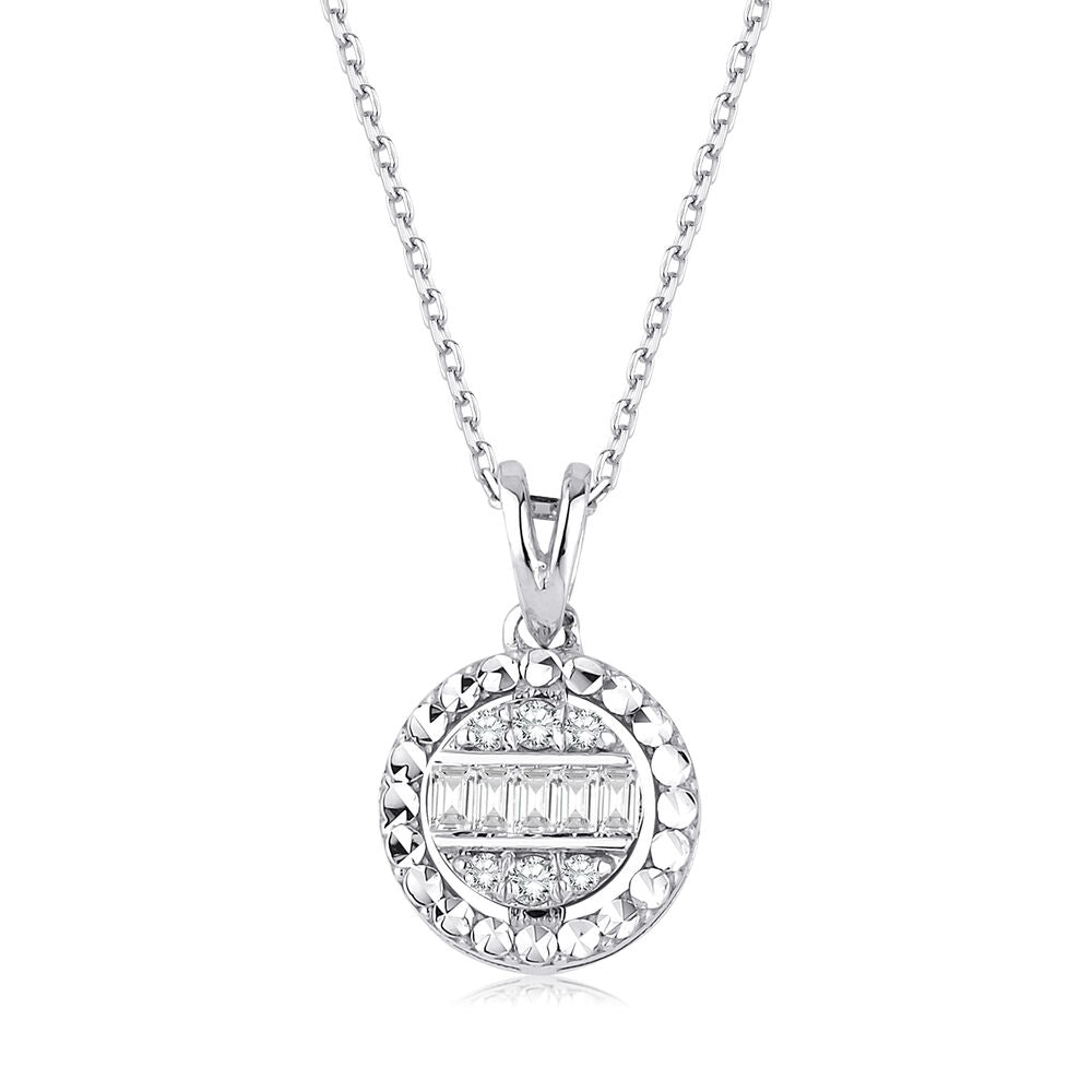 0.13 Carat Diamond Baguette Necklace