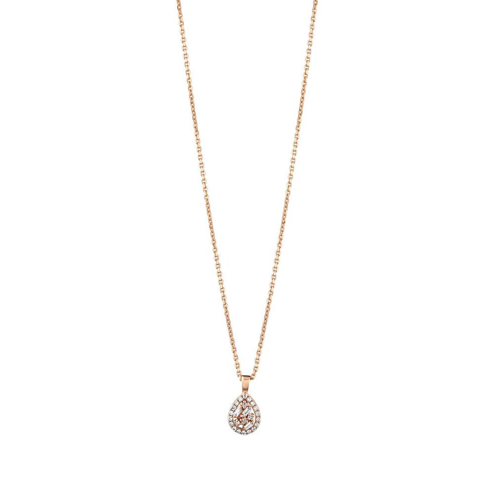 0.14 Carat Diamond Baguette Necklace