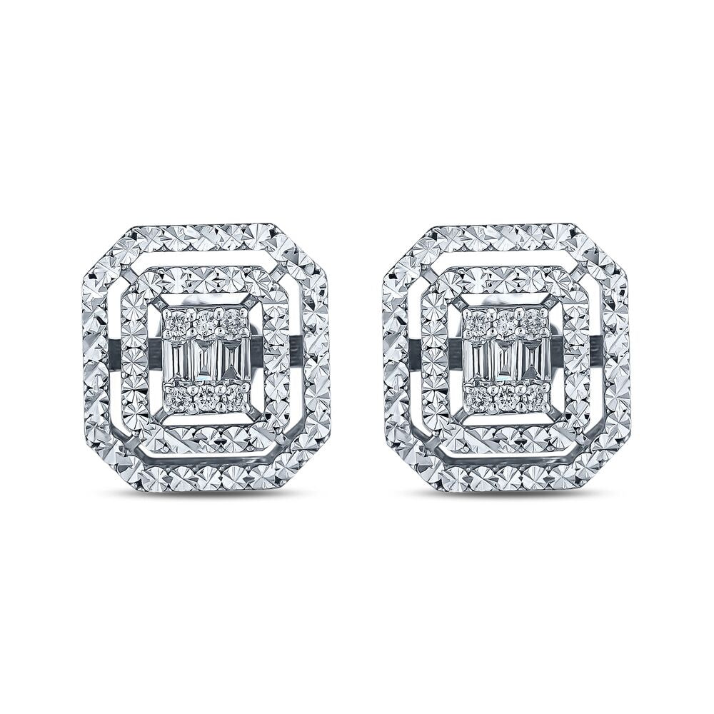 0.14 Carat Diamond Baguette Earrings