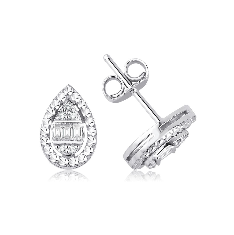 0.16 Carat Diamond Baguette Earrings