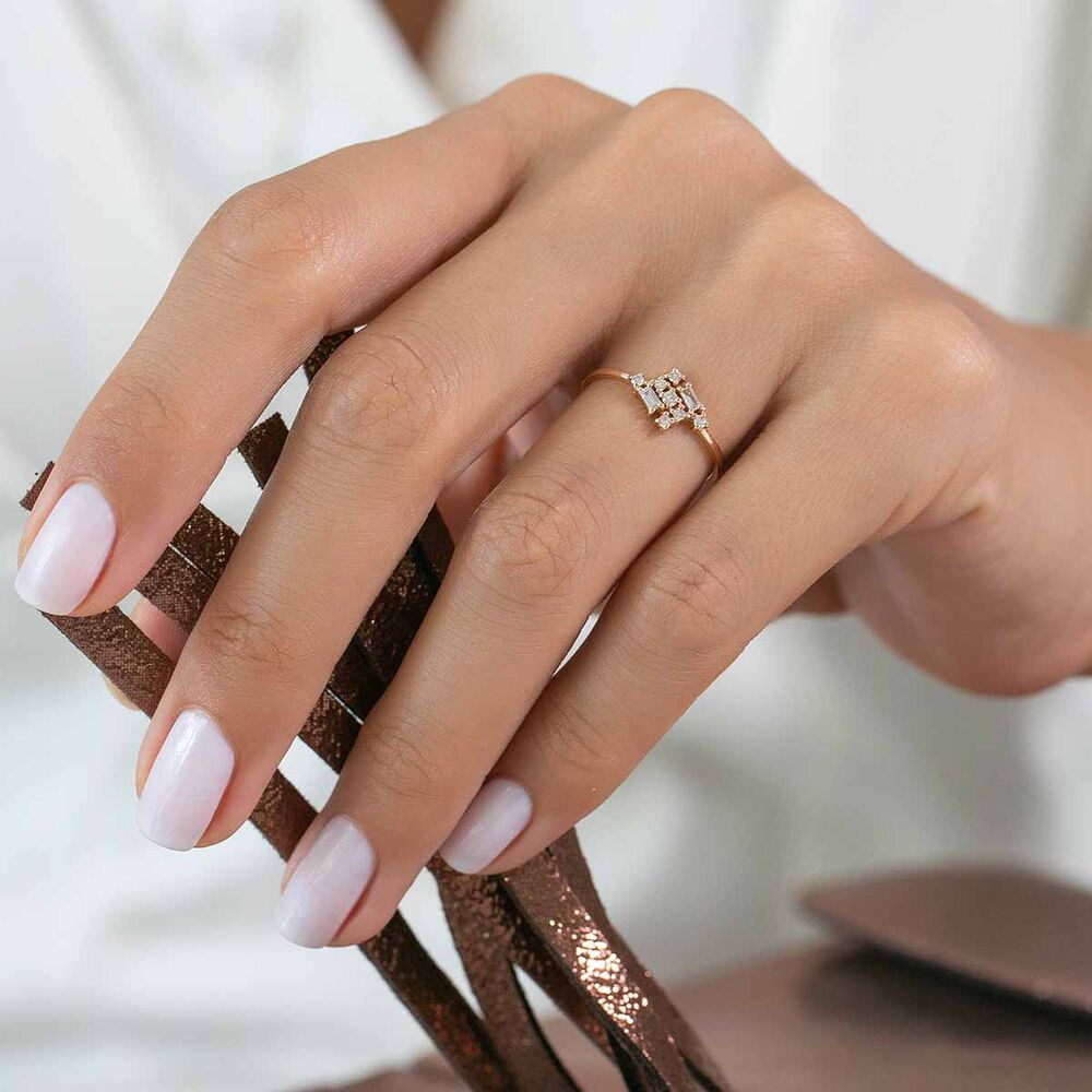 0.16 Karat Diamond Baguette Ring