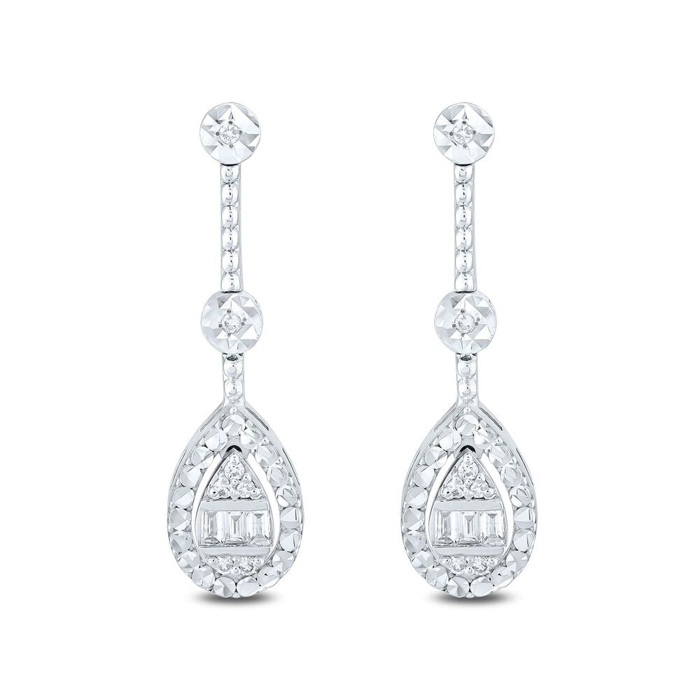 0.17 Carat Diamond Baguette Earrings