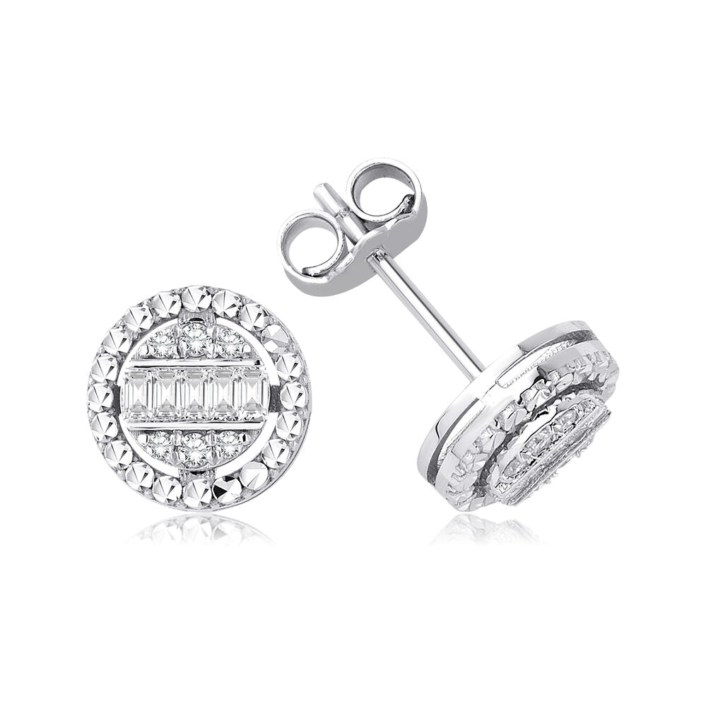 0.21 Carat Diamond Baguette Earrings