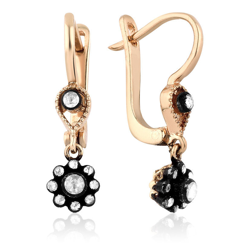 0.27 Carat Diamond Rose Earrings