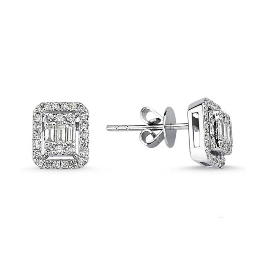 0.30 Carat Diamond Earrings Baguette