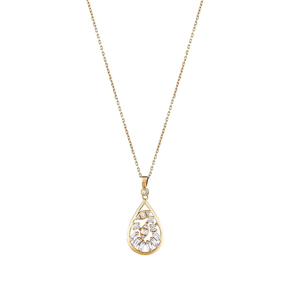 0.35 Carat Diamond Baguette Necklace