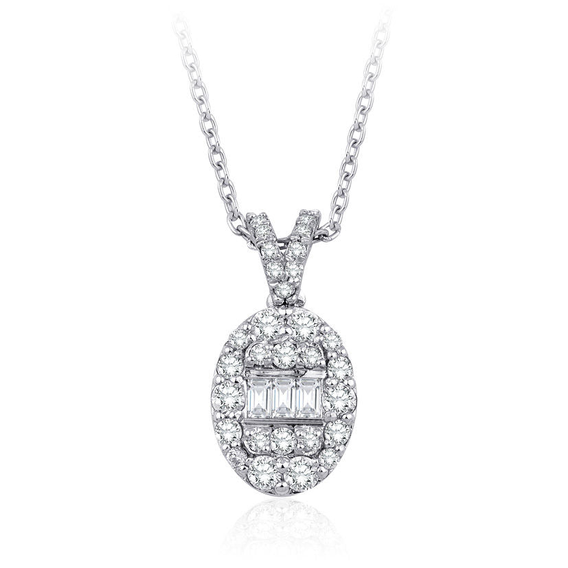 0.40 Carat Diamond Baguette Necklace