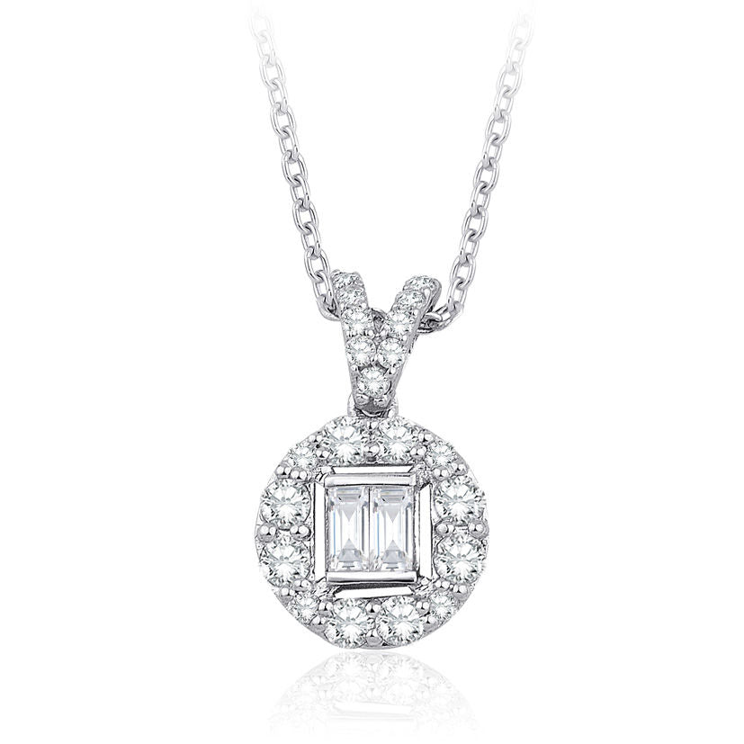 0.40 Carat Diamond Baguette Necklace