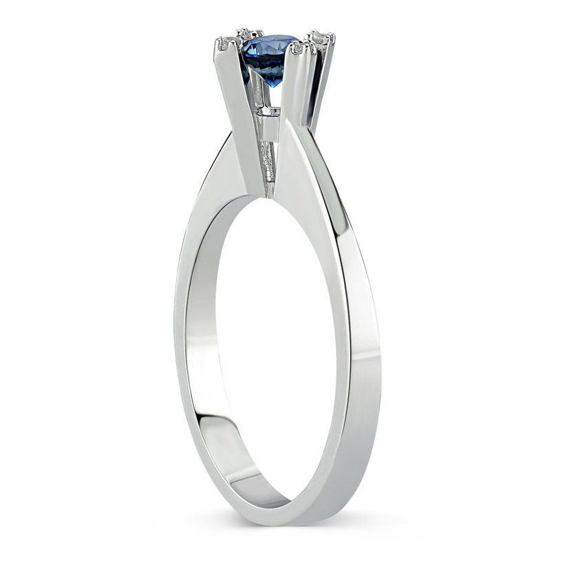 0.40 Carat Diamond Sapphire Solitaire Ring
