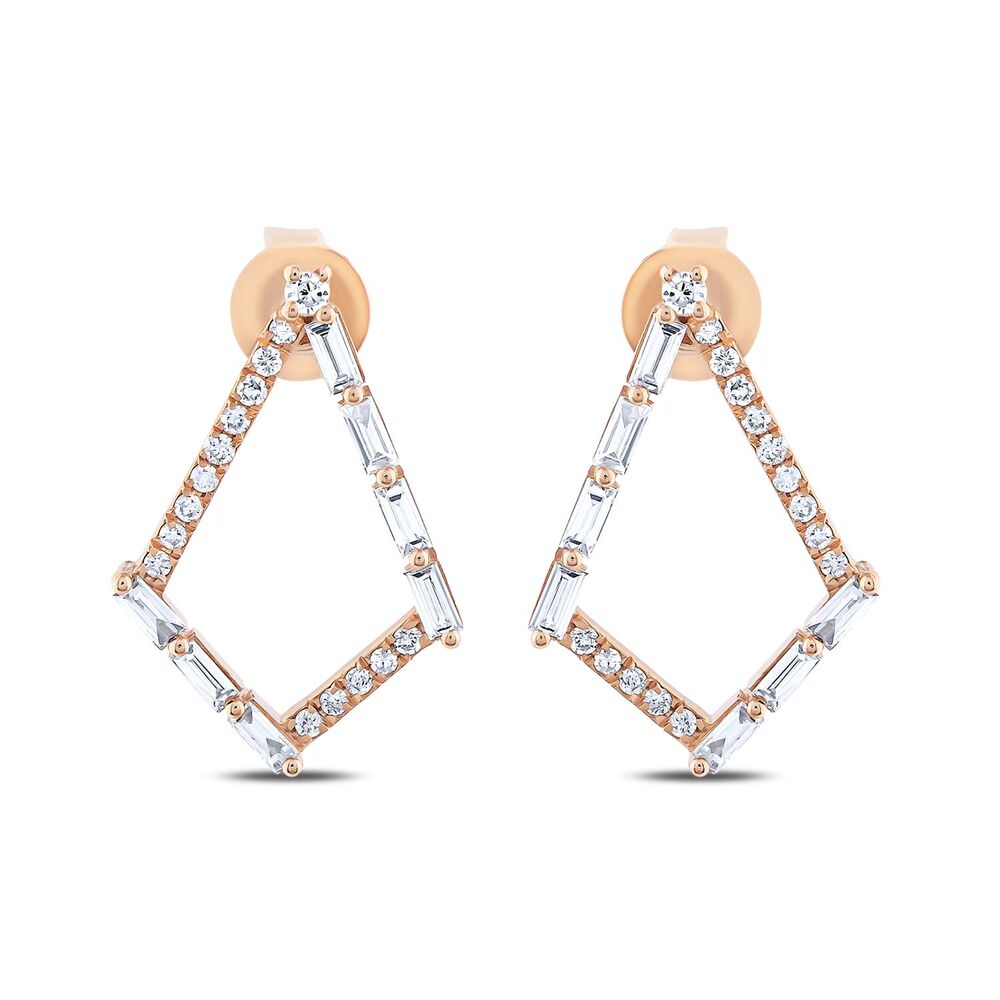 0.41 Carat Diamond Baguette Earrings