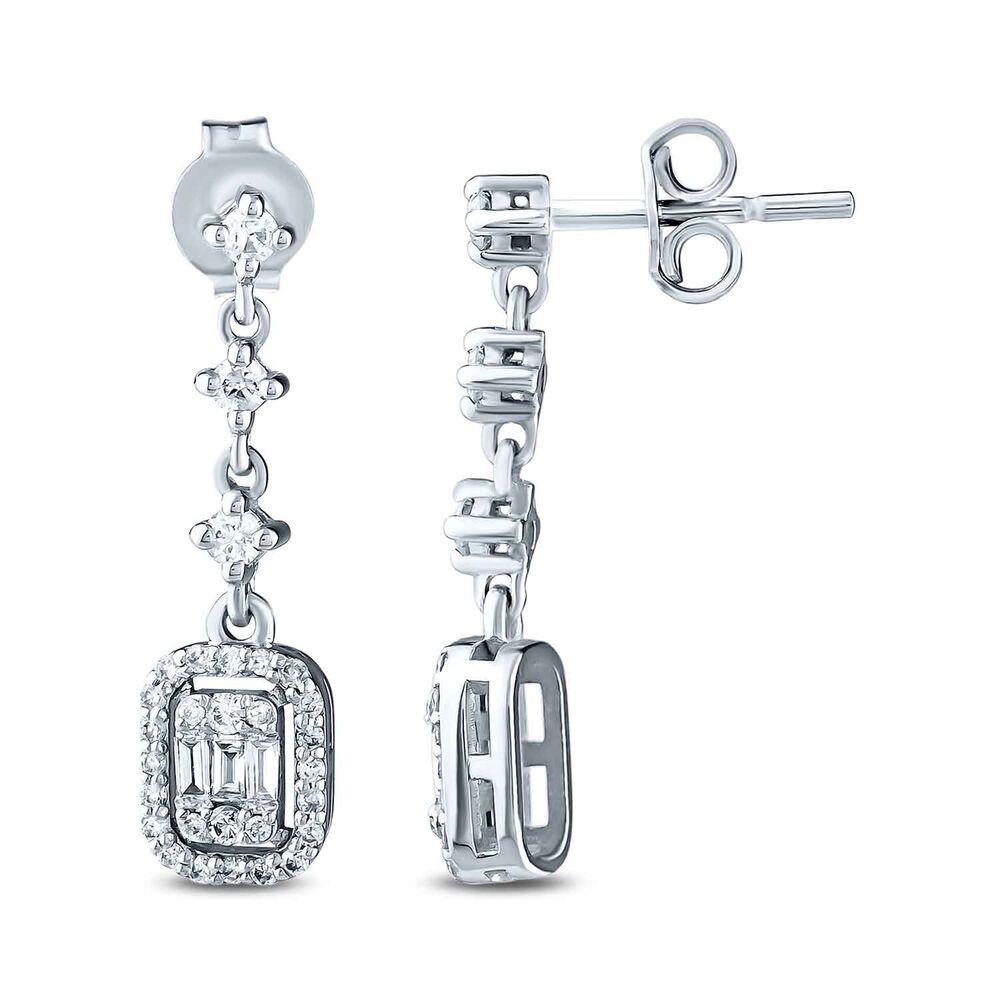 0.43 Carat Diamond Baguette Earrings