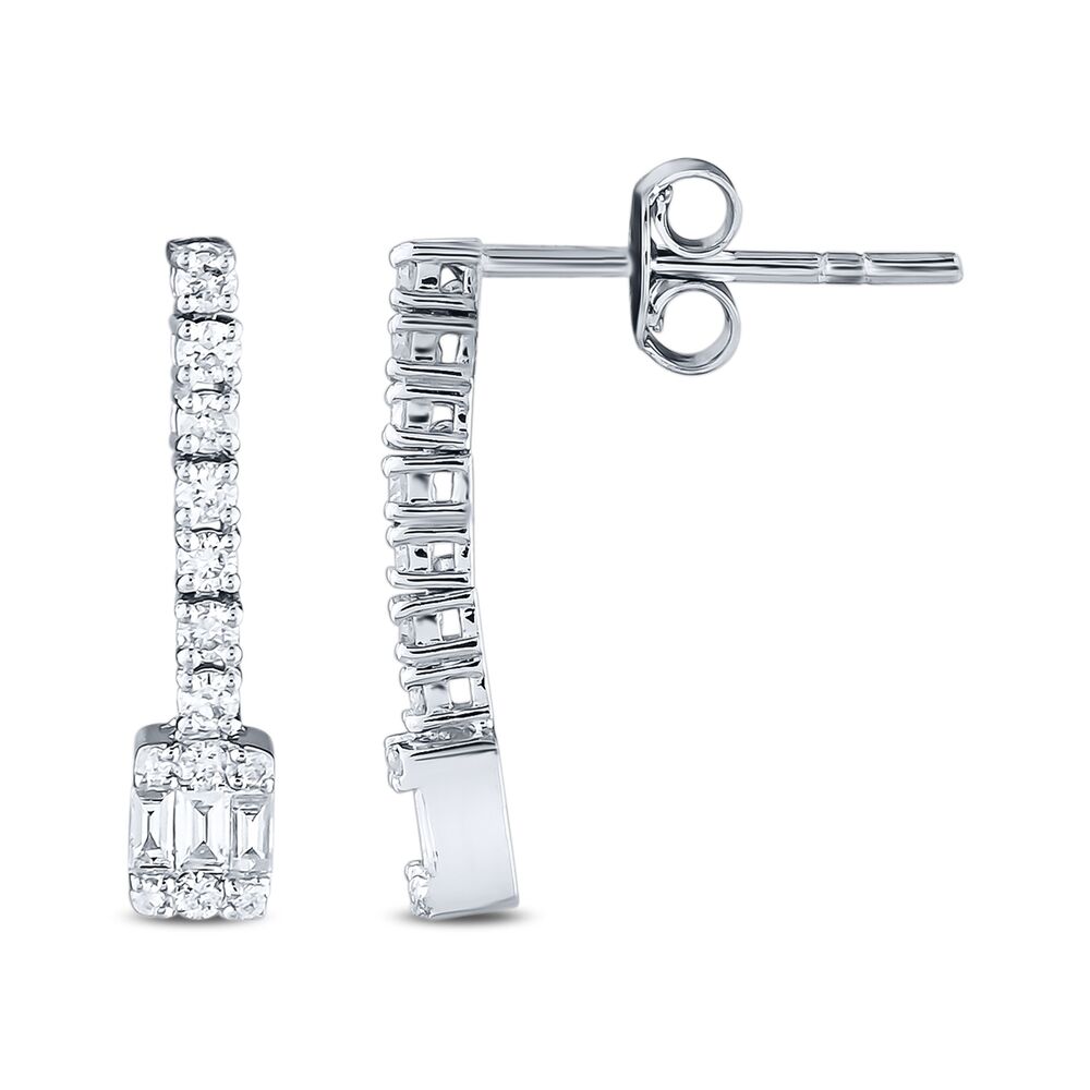 0.43 Carat Diamond Baguette Earrings