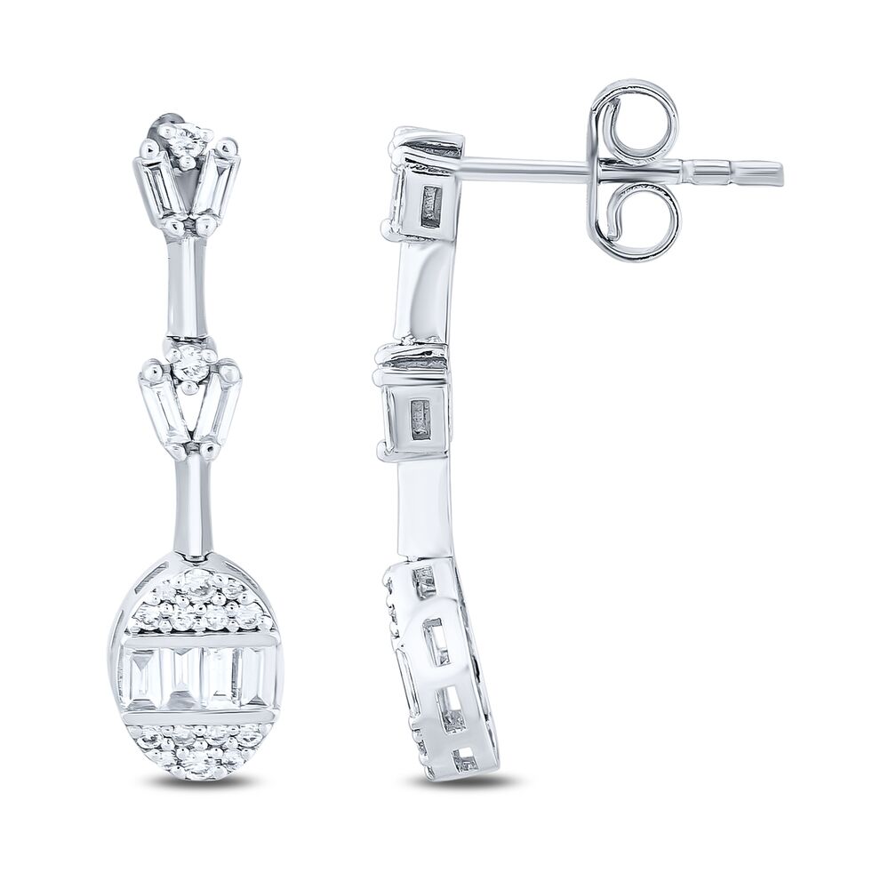 0.46 Carat Diamond Baguette Earrings