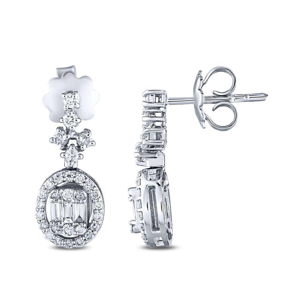 0.57 Carat Diamond Baguette Earrings