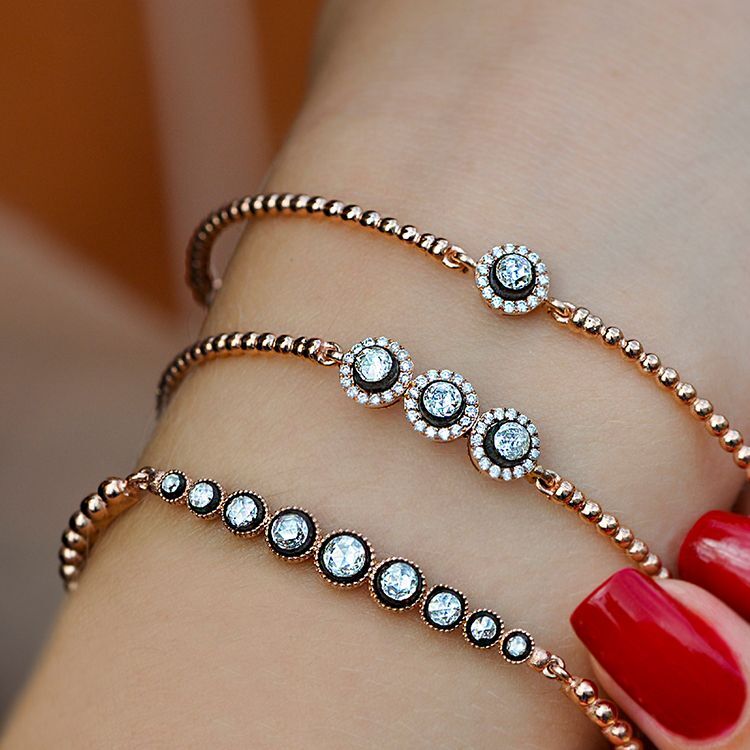 0.58 Carat Diamond 9 With Gemstone Dainty Bracelet