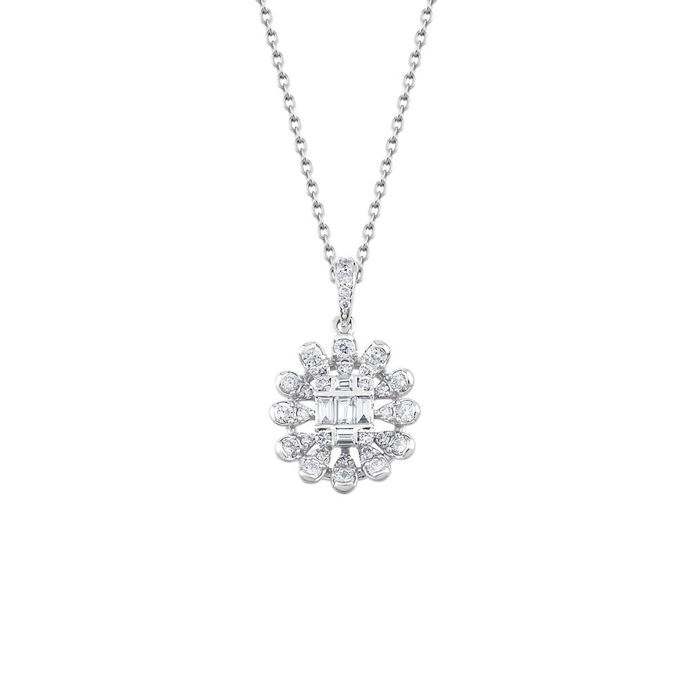 0.58 Carat Diamond Baguette Necklace