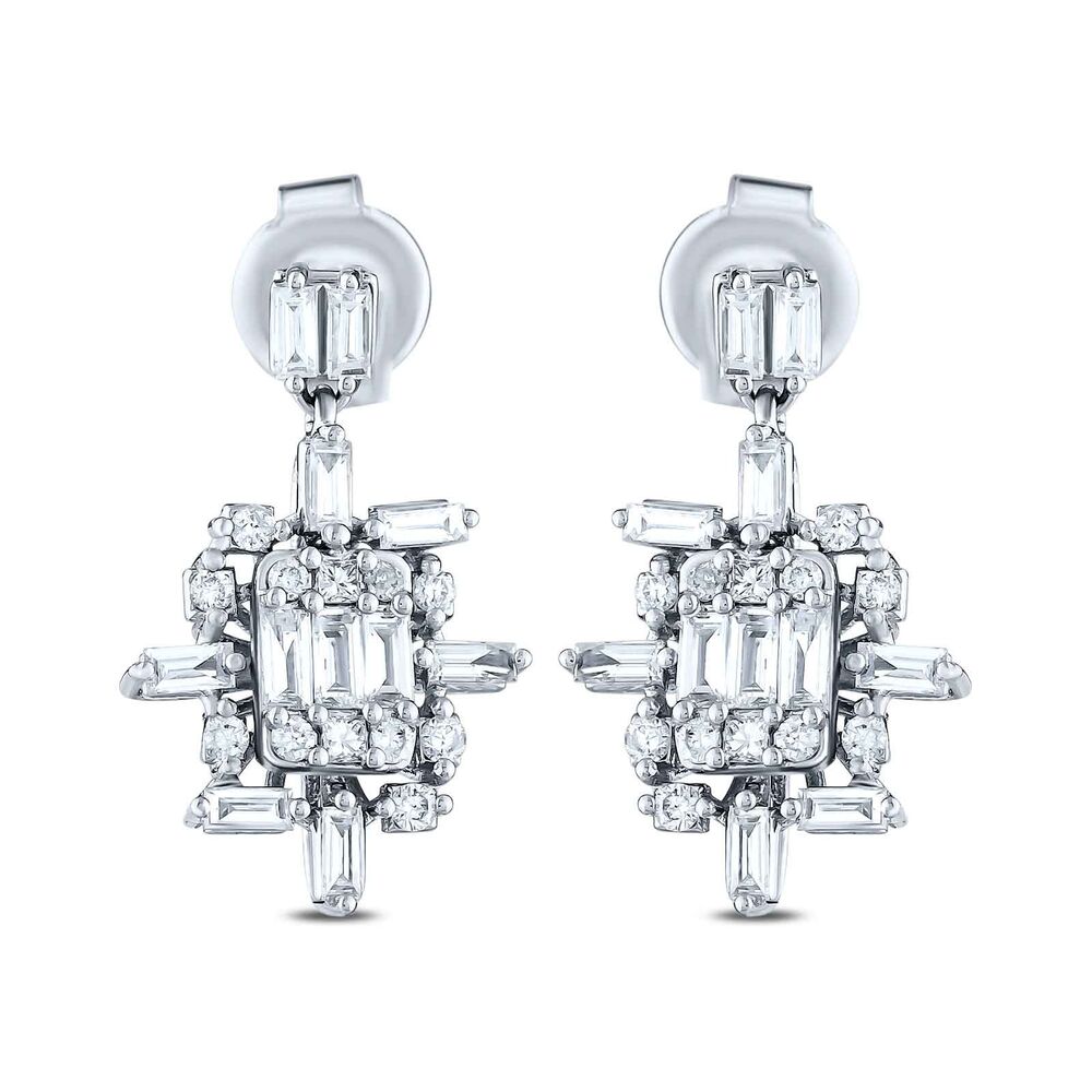 0.58 Carat Diamond Baguette Earrings