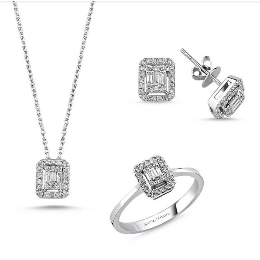 0,60 Carat Diamond Set Baguette G VS