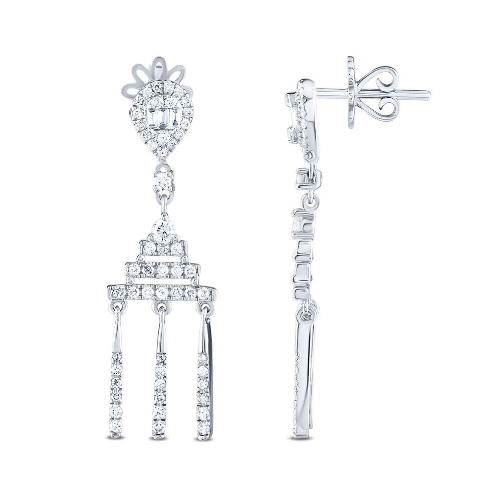 0.68 Carat Diamond Baguette Earrings