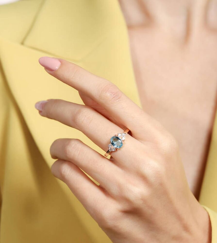 0,71 Carat Diamond Ring Ocean 14K