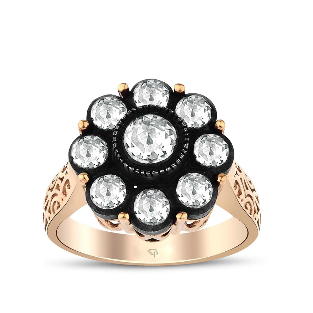 0.73 Karat Diamond Flower Ring