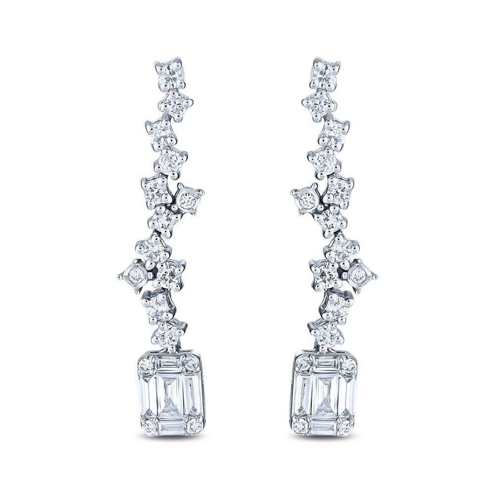 0.74 Carat Diamond Baguette Earrings