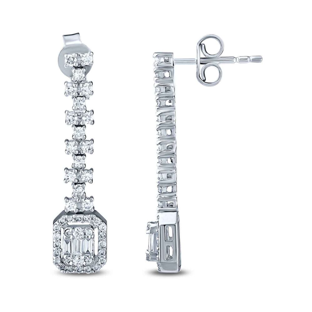 0.75 Carat Diamond Baguette Earrings