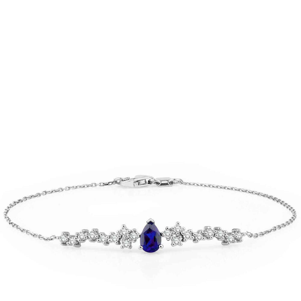 0.77 Carat Diamond Drop With Gemstone Sapphire Bracelet