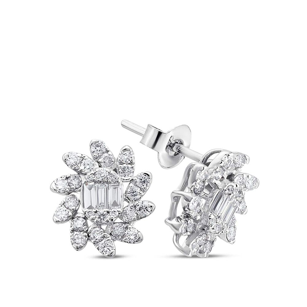0.80 Carat Diamond Baguette Earrings