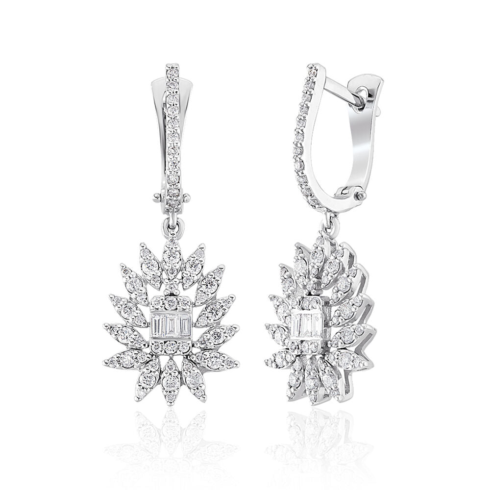 0.80 Carat Diamond Baguette Earrings