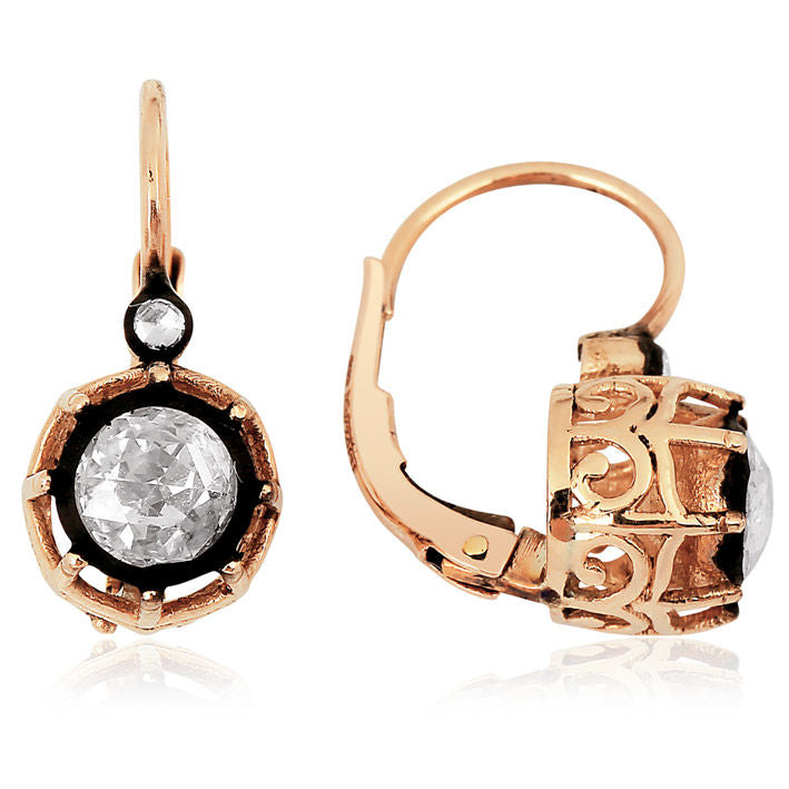 0.83 Carat Diamond Solitaire Earrings