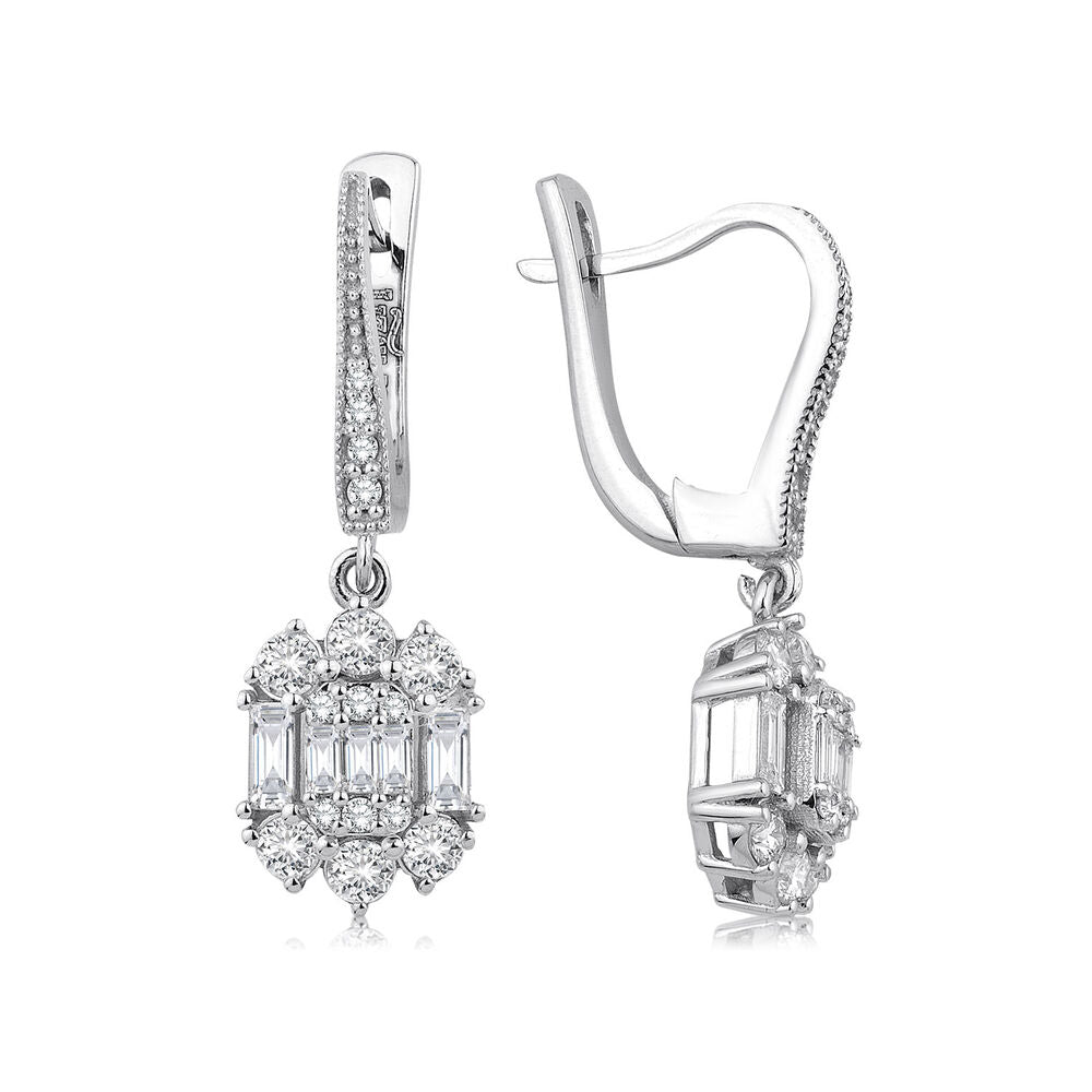 0.90 Carat Diamond Baguette Earrings