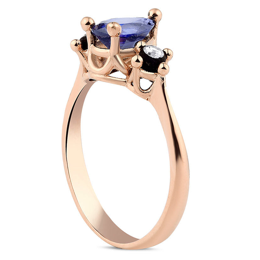 0.89 Karat Diamond Sapphire Ring