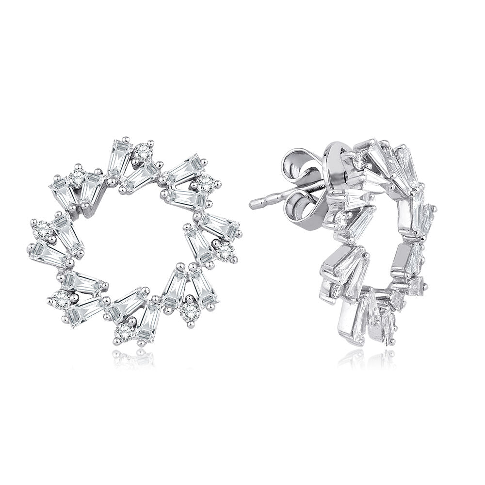 1.04 Carat Diamond Baguette Earrings