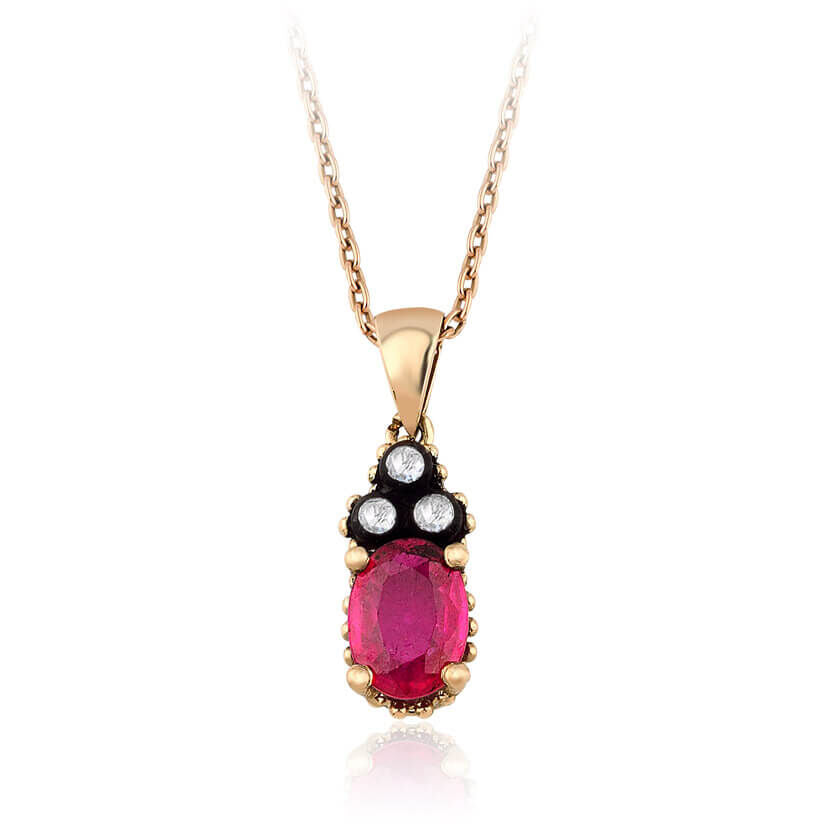 1.07 Carat Diamond Ruby Necklace