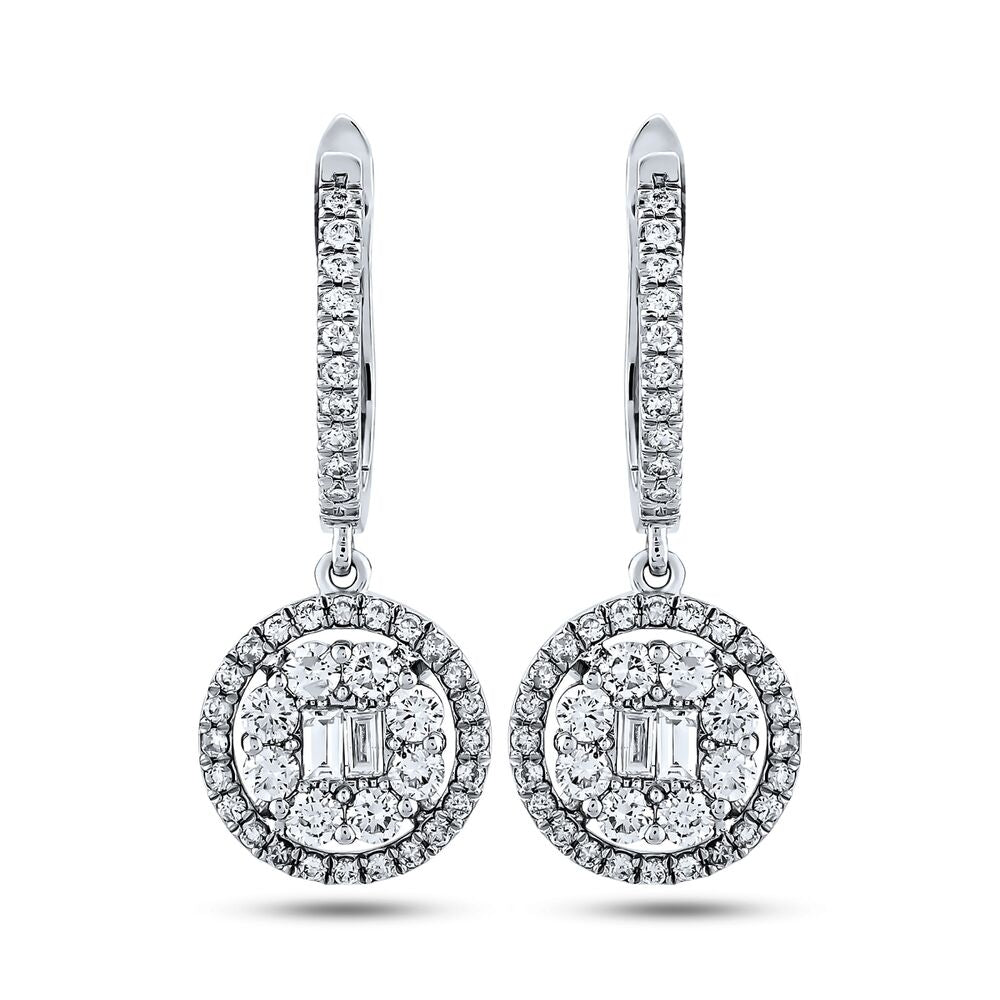 1.32 Carat Diamond Baguette Earrings