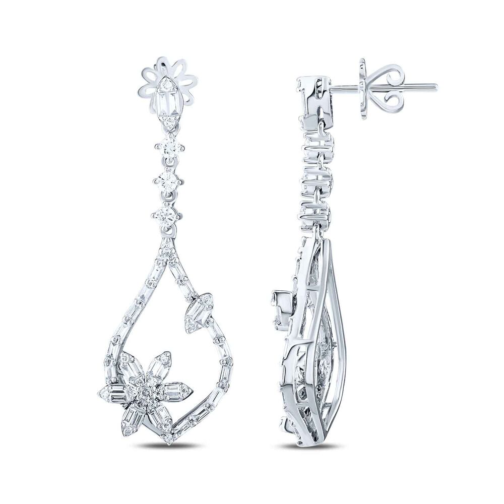 1.33 Carat Diamond Baguette Earrings
