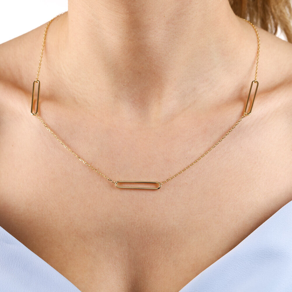 14K Solid Gold Design Chain 50 Cm