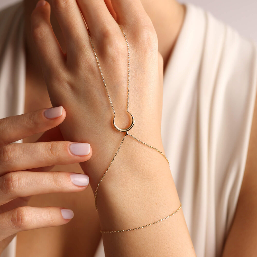 14K Solid Gold Crescent Bashmer