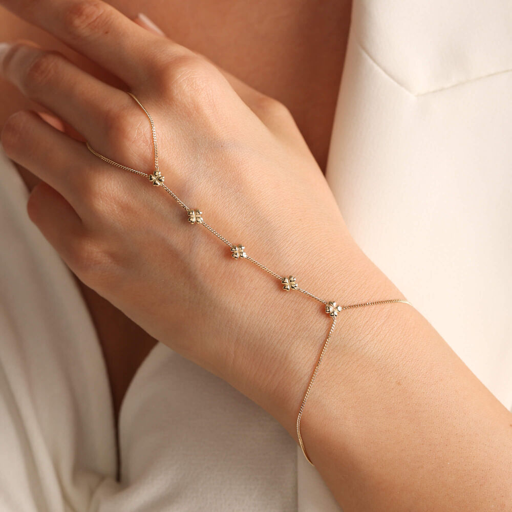 14K Solid Gold Clover Heart Bashmer