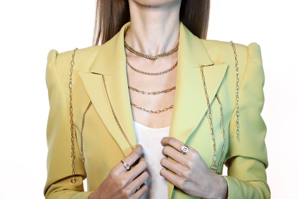 14K Herringbone Solid Gold Chain