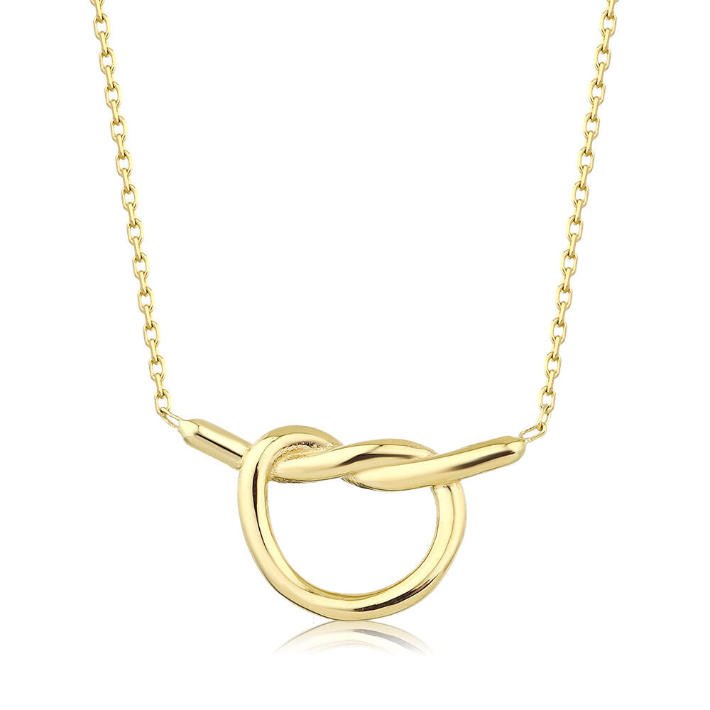 14K Knot Yellow Solid Gold Necklace