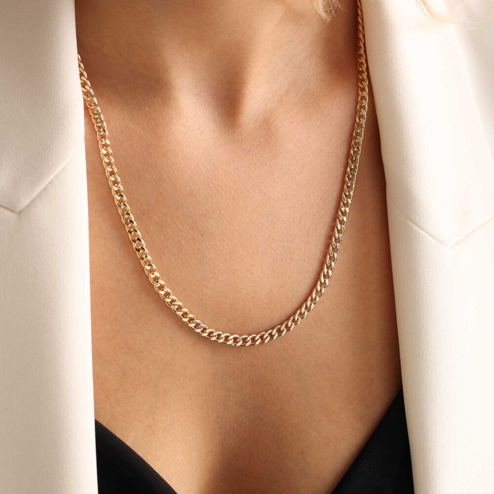 55 cm Gourmet Solid Gold Chain En 5 mm