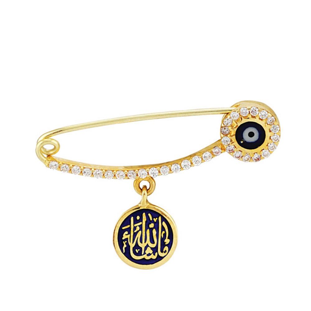 Solid Gold Safety Pin Enamel Masallah