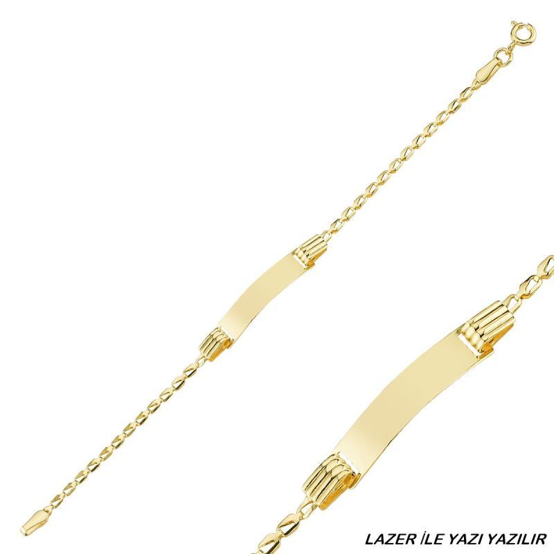 Solid Gold Kids Bracelet 14K With Personalized Name