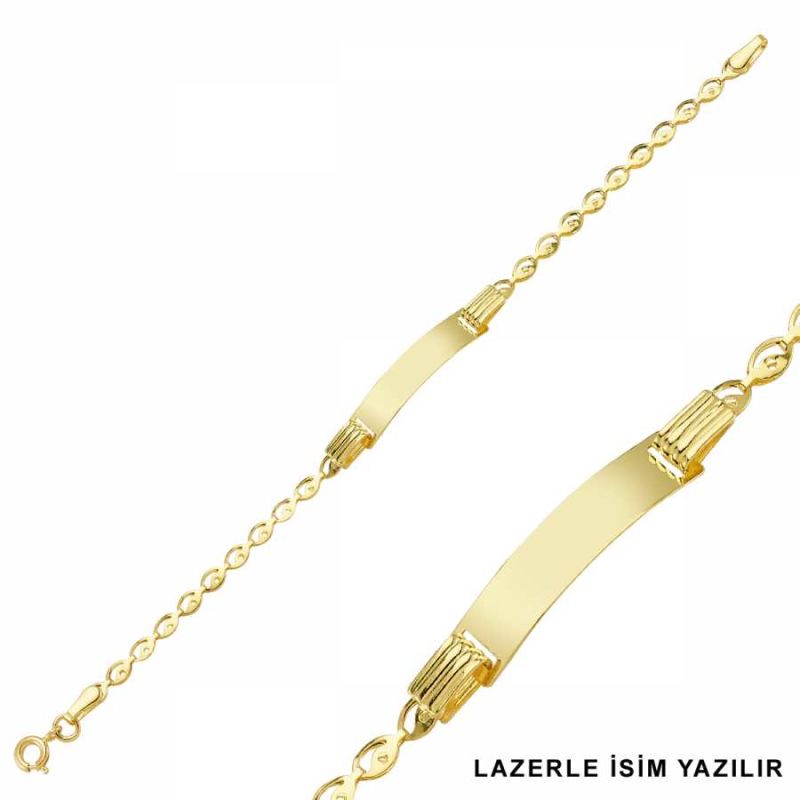 Solid Gold Kids Bracelet With Personalized Name