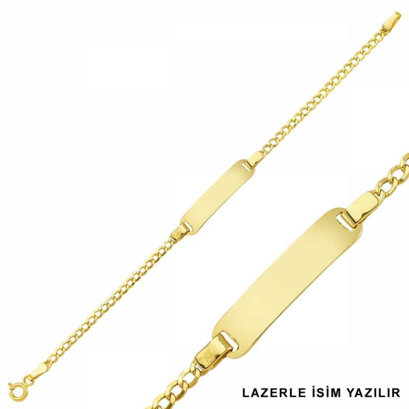 Solid Gold Kids Bracelet With Personalized Name