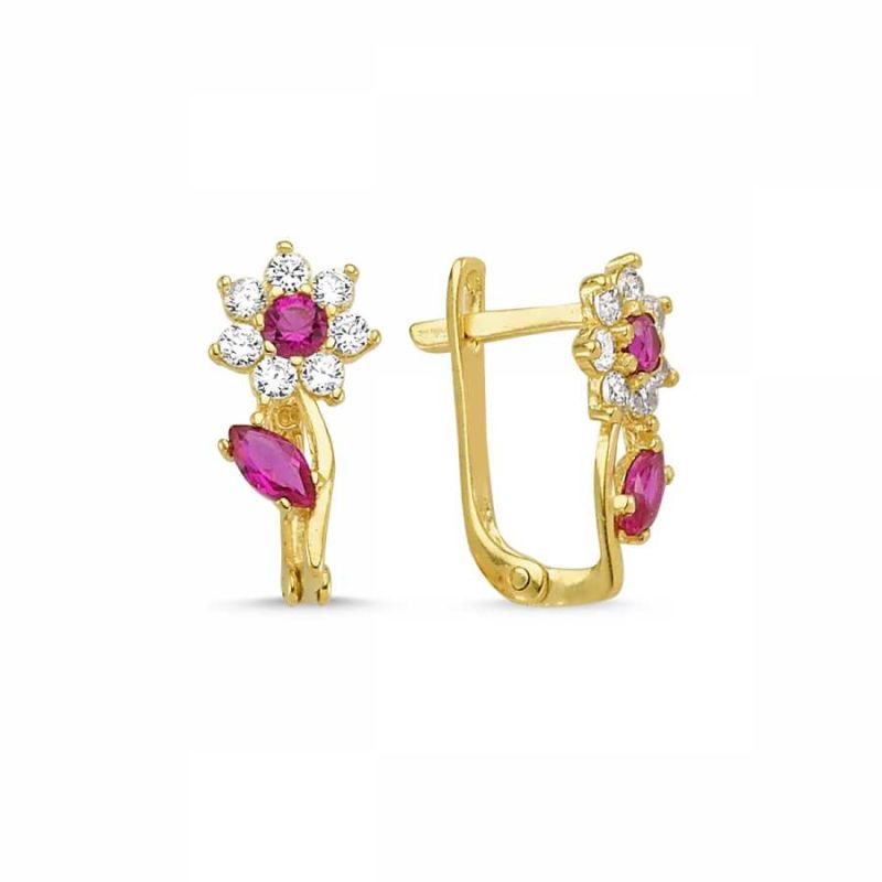 Solid Gold Kids J Earrings